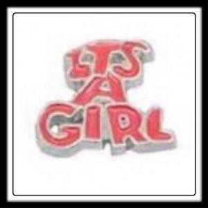"It's A Girl" (Pink) Charm