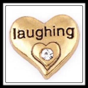 Heart "Laughing" (Gold) w/Crystal Charm