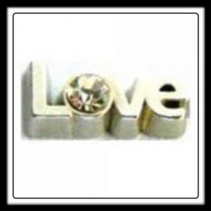 Love (Silver) w/Crystal Charm