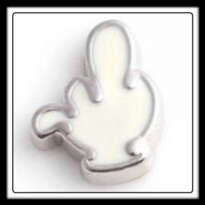 Middle Finger (White) Glove Charm