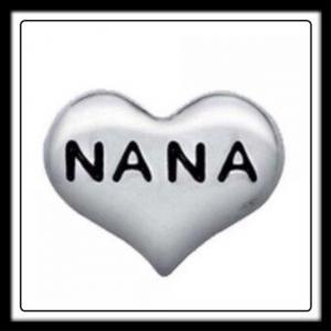 Nana (Silver) Heart Charm