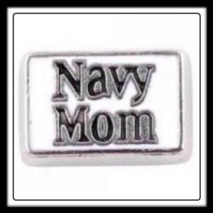 Navy Mom (White) Charm