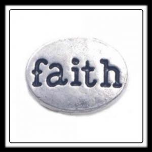Faith (Black Text) Oval Charm