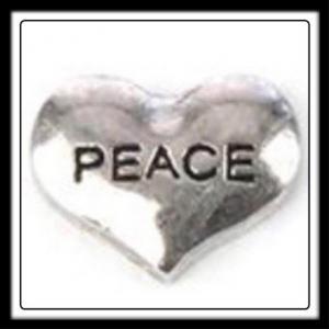 Heart "Peace" (Silver) Charm