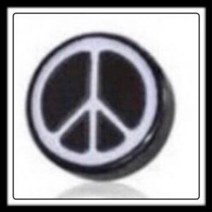 Peace (Black/Silver) Circle Charm