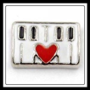 Piano Keyboard w/(Red) Heart Charm