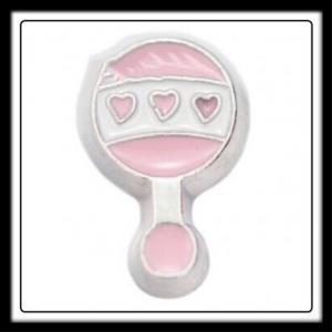 Baby Rattle (Pink) Charm