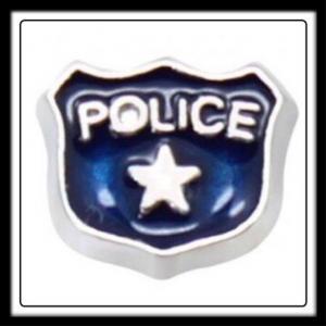 Black Police Badge Charm