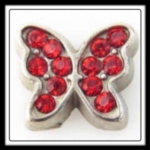 Butterfly w/(Red) Crystals Charm