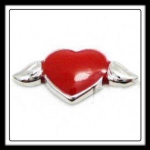 Heart (Red) w/Wings Charm