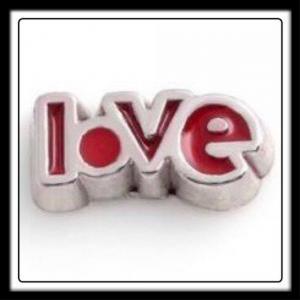 Love (Silver/Red) Charm