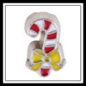 Candy Cane (Red/White) w/(Yellow) Ribbon Charm