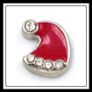 Santa Hat (Red) w/Crystals Charm