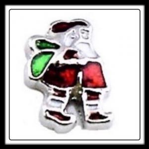 Santa Walking w/(Green) Sac Charm