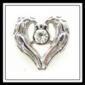 Heart (Silver) w/Crystal Charm