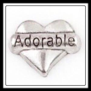 Heart "Adorable" (Silver) Charm