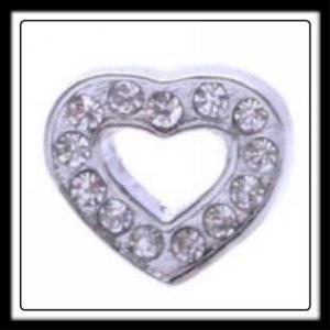 Heart Hollow (Silver) w/Crystals Charm