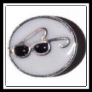 Sunglasses (White) Circle Charm