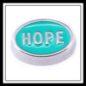 Hope (Teal) Oval Charm