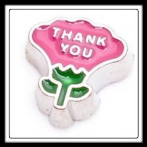 Flower Bouquet Thank You (Pink) Charm