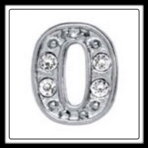 Zero (Silver) w/Crystals Charm