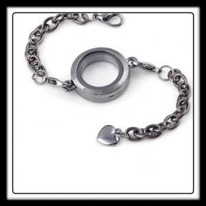 25mm Circle (Gun/Black) Bracelet Locket