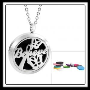30mm Butterfly/Believe (Silver) Aromatherapy Locket