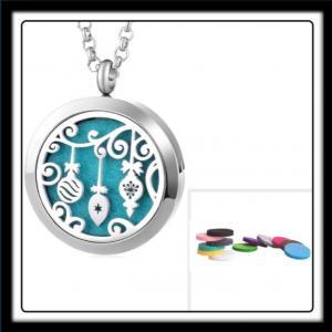 30mm Christmas Ornaments (Silver) Aromatherapy Locket