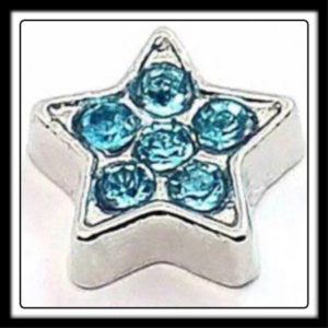 Star (Silver) w/(Blue) Crystals Charm