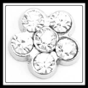 Flower (White) Crystals Charm