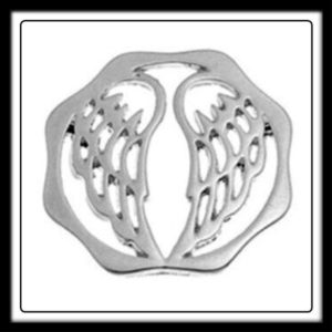 Wings (Silver) Locket Plate (For Watch Style Bracelets Only)