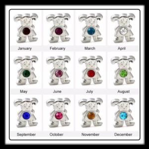 Girl w/Pigtails & Birthstone Crystal Charm