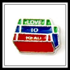 Books (3) (Green/Blue/Red) Love to Read Charm