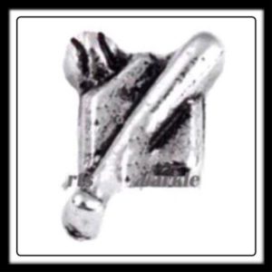 Baseball/Bat & Home-plate (Silver) Charm