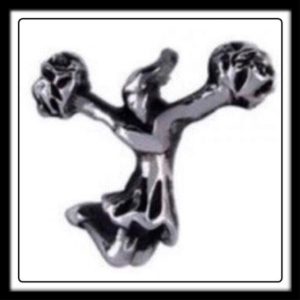 Cheerleader w/Pompom's (Silver) Charm