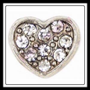 Heart Large (Silver) w/Crystals Charm