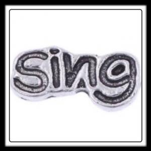 Sing (Silver/Black) Charm