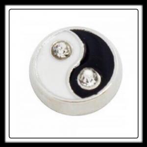 Yin/Yang w/Crystals Charm