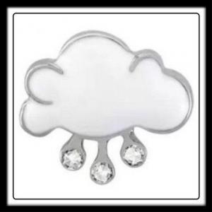 Rain Cloud (Silver) w/Crystals Charm