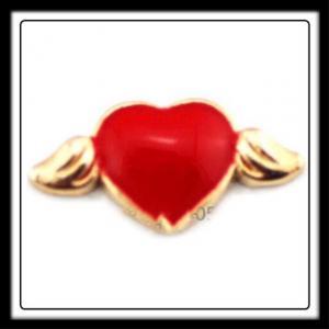 Heart (Red) w/(Rose/Gold) Wings Charm