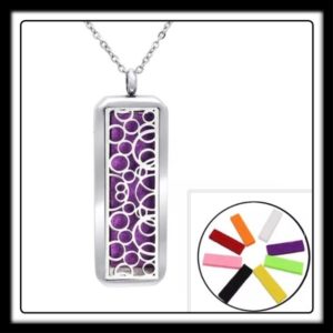 Bubbles Pattern Vertical Rectangle (Silver) Aromatherapy Locket