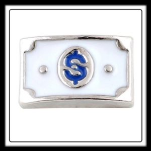 Dollar Sign (White/Blue) Charm