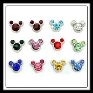 Mickey Mouse Head Birthstone w/Crystals Charm