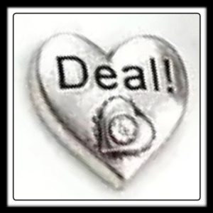 Heart "Deal!" (Silver) w/Crystal Charm