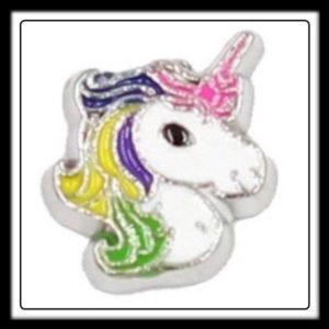 Unicorn (White) w/(Yellow/Pink/Purple/Green) Mane Charm